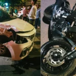 Ahinsa Chowk पर Car-Bike की भिड़ंत, युवक गंभीर घायल