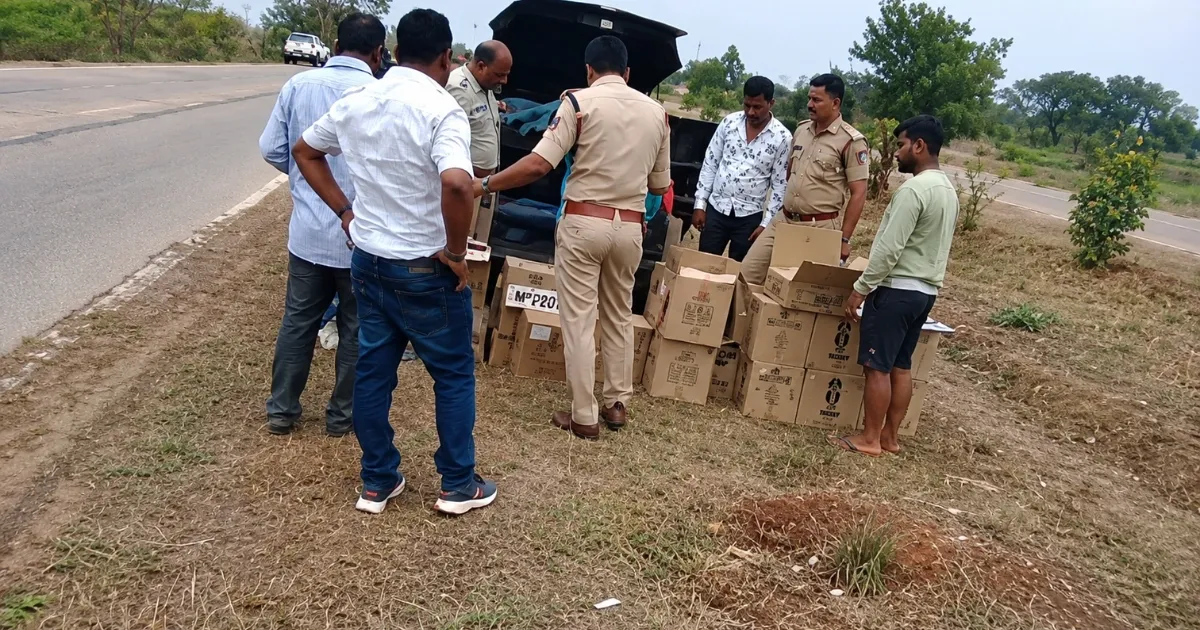 Panagar में लग्जरी कार से भारी मात्रा में शराब जब्त, चालक गिरफ्तार