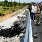 Bargi NH-30 हादसा: डंपर की टक्कर से पिता-पुत्र की मौत, महिला घायल