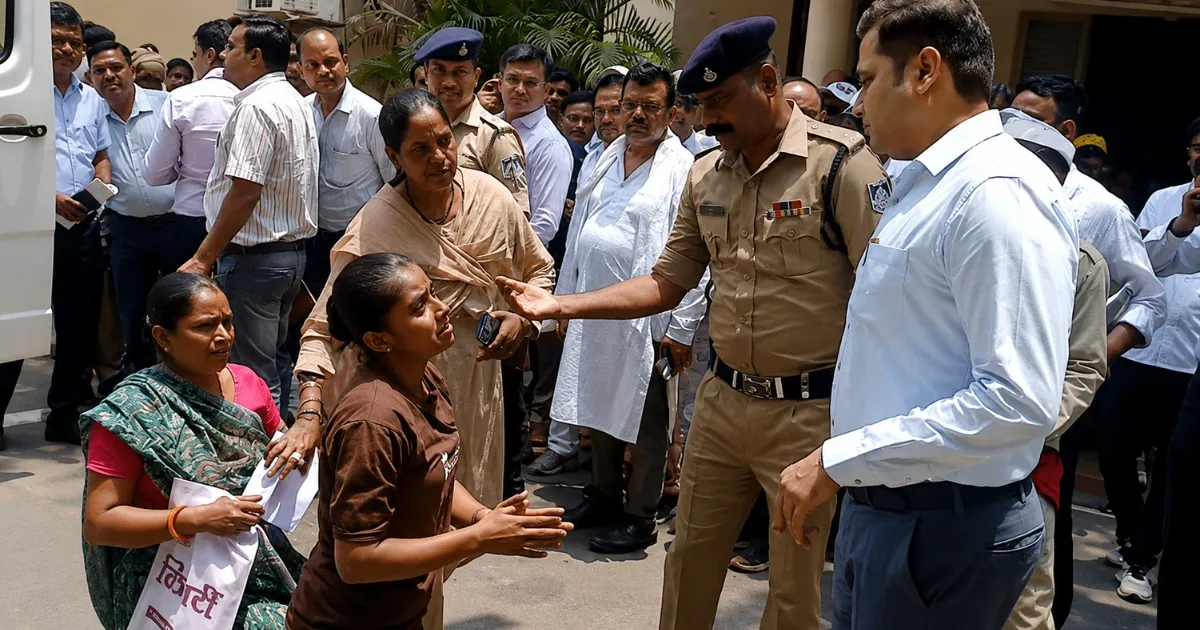 जनसुनवाई में कलेक्टर के पैरों में गिरी महिला, मांगी जान की सुरक्षा