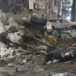Bada Fuhara में 5 मंजिला इमारत गिरी, बारिश के बीच टला बड़ा हादसा